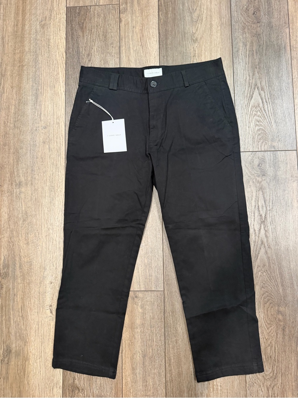 NWT I Love Ugly Black Men's Slim Kolbe Modern Straight Pants L